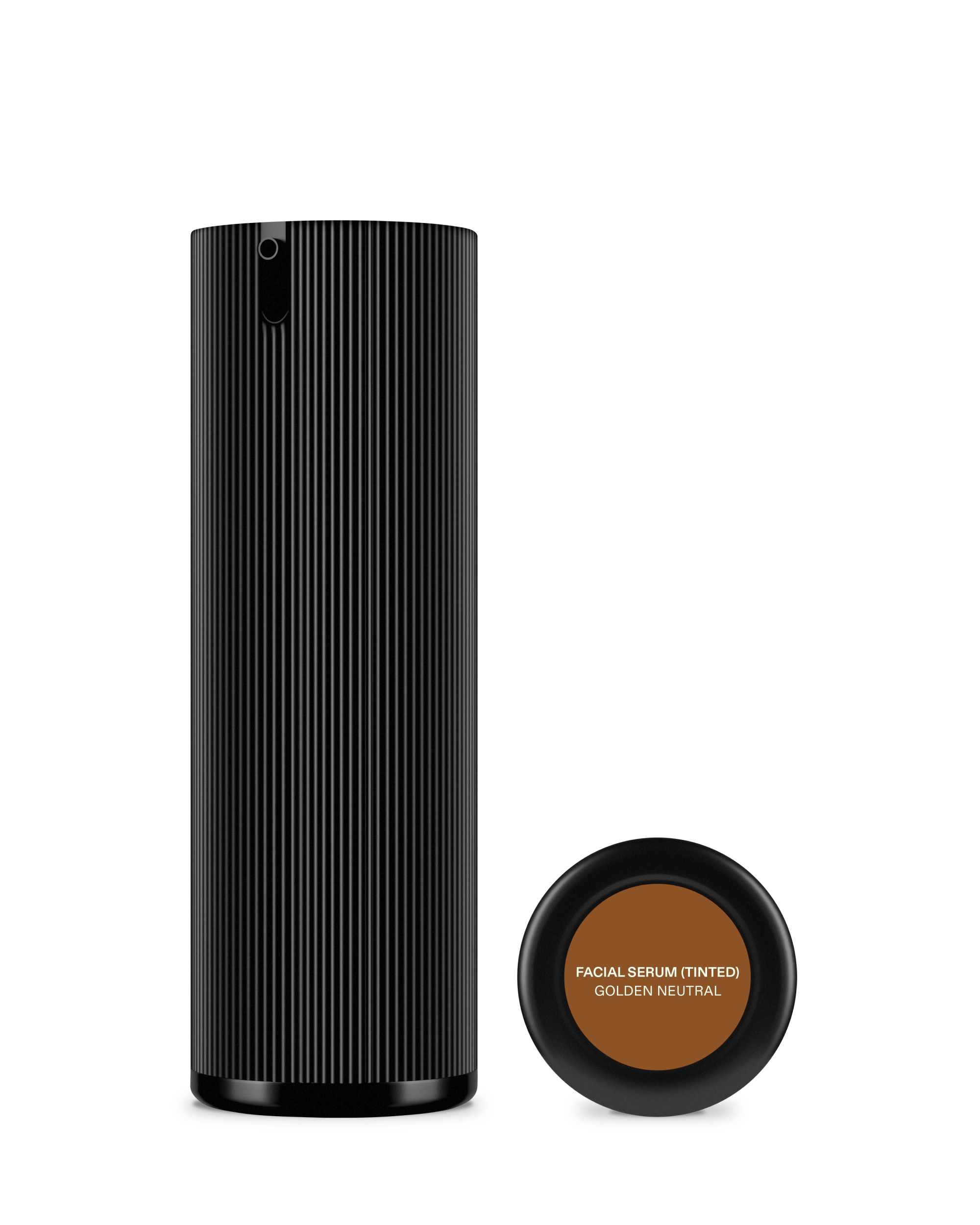 Dr. Marnie Facial Serum in black ribbed bottle with Golden Neutral tinted shade selector disc