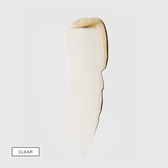 A translucent off-white smear of the Clear shade on a light grey background, labelled Clear.