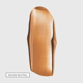 A single deep golden-bronze tinted swatch on a light grey background with a boxed shade label in the lower left